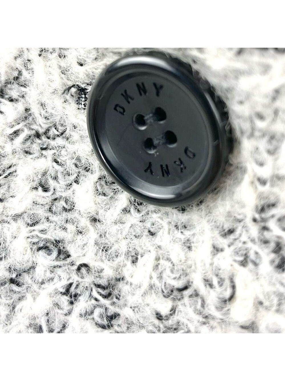 DKNY Black and White Tweed Coat - Picture 9 of 13